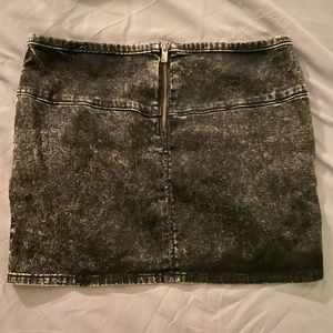 Black denim mini skirt